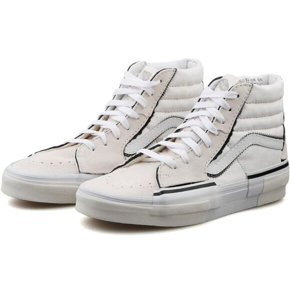 VANS Sk8-Hi Reconstruct Shoes Suede White Skate Sneakers Size 9.5 B 95 - Picture 1 of 11